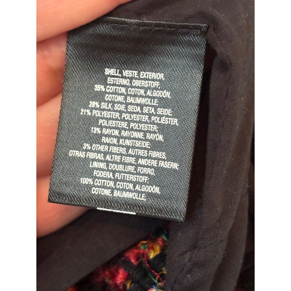 ETT TWA Anthropologie Tweed Multicolor Short Sleeve Coat Mid Lenght - Picture 11 of 12